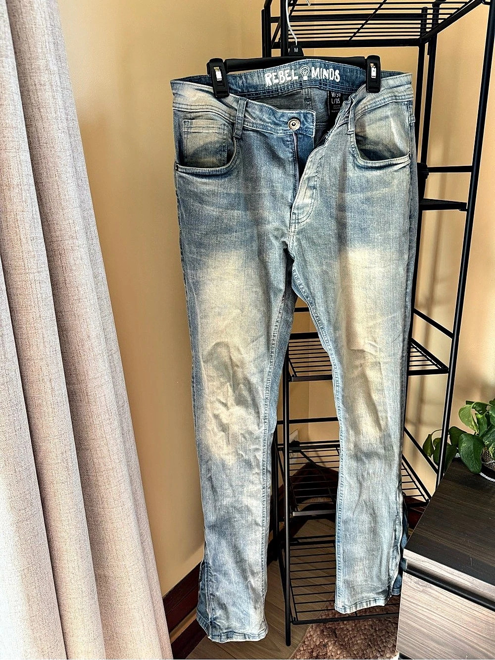 Rebel Minds Core Stacked Flare Jean Slim Jeans Blue Waist 34 Length 35